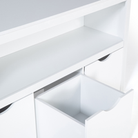 IDMarket - Libreria per bambini MANA in legno bianco con 3 cassetti cubici su rotelle