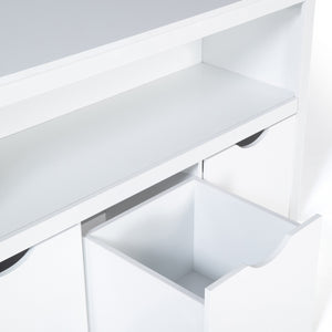 IDMarket - Libreria per bambini MANA in legno bianco con 3 cassetti cubici su rotelle