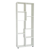 Libreria Ripiani Sfalsati 70x24x178cm Rivestita In Melamina Bianco L