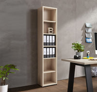 Libreria stretta Leonardo con 5 ripiani in finitura Rovere, ZCMLEOLIB5