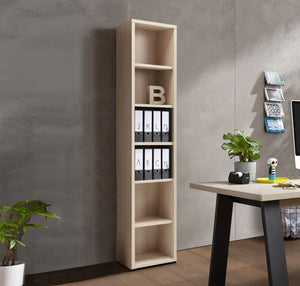 Libreria stretta Leonardo con 5 ripiani in finitura Rovere, ZCMLEOLIB5