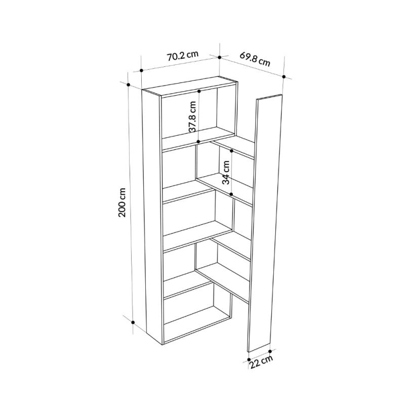 Libreria Wish estensibile angolare rovere 200h