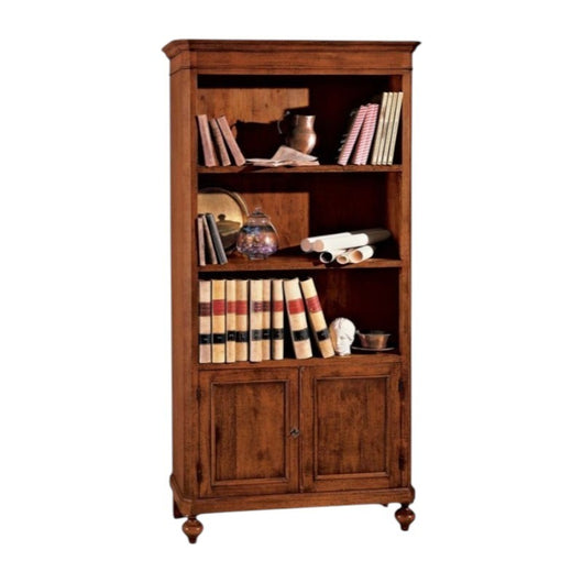 Libreria 3 vani a giorno 2 porte legno massello l.100 p.40 h.194 (1519) - Mobili 2G