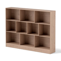 Libreria a 10 cubi con 2 kit anti-ribaltamento-Organizzatore di stoccaggio a 3 ripiani in legno alto 140cm Naturale