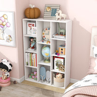 Libreria a 11 cubi multifunzionale con kit anti-ribaltamento per soggiorno-Scaffale moderno geometrico Bianco