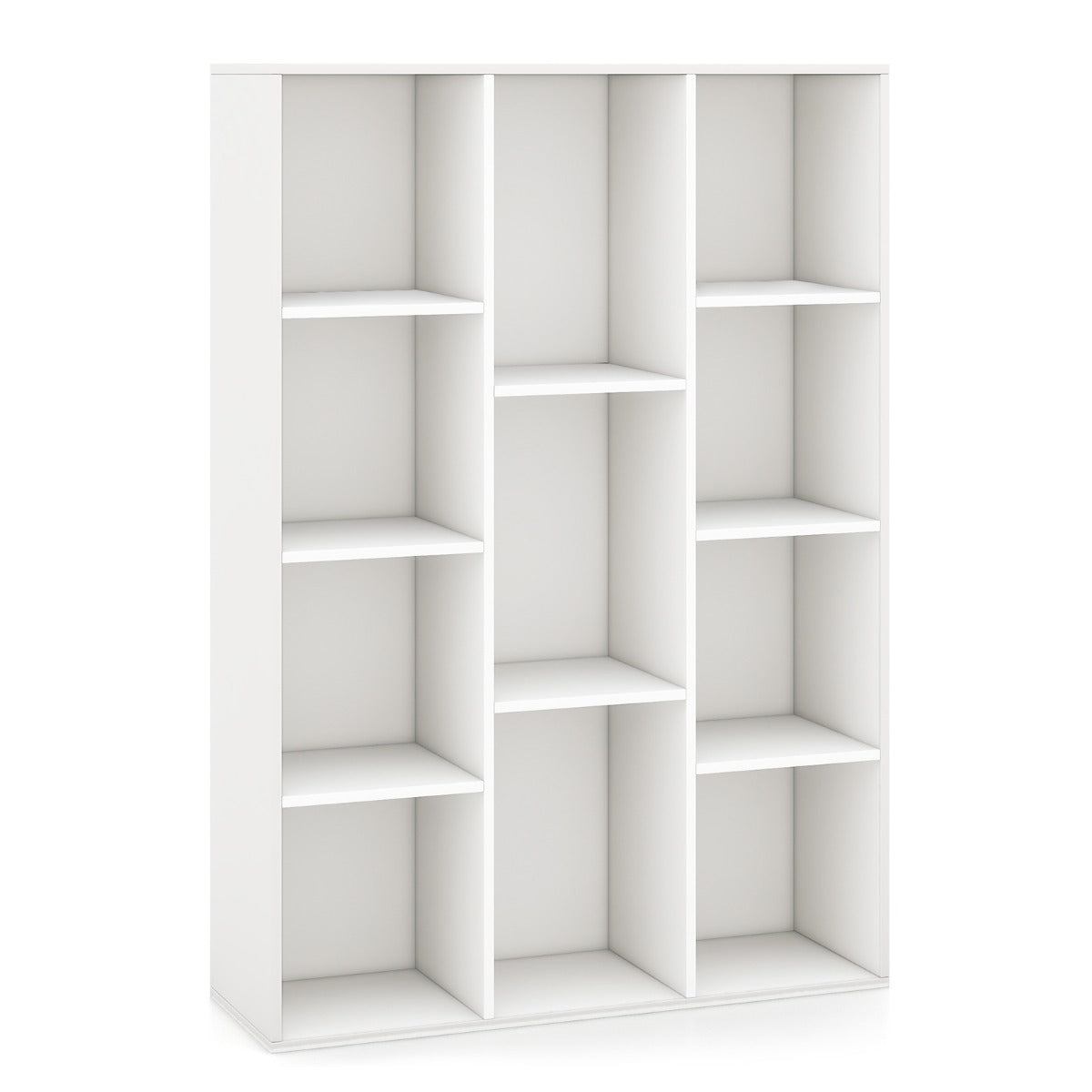 Libreria a 11 cubi multifunzionale con kit anti-ribaltamento per soggiorno-Scaffale moderno geometrico Bianco