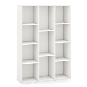 Libreria a 11 cubi multifunzionale con kit anti-ribaltamento per soggiorno-Scaffale moderno geometrico Bianco