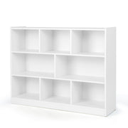 Libreria a 3 livelli in legno, Mobiletto espositore moderno a 8 cubi da salotto camera da letto studio Bianco-Librerie