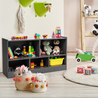 Libreria a 5 cubi per bambini e organizer giocattoli-Scaffale legno con 5 scompartimenti per stanza Grigio scuro