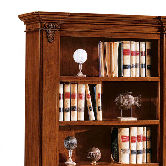 Libreria 3 vani a giorno 2 porte legno massello l.145 p.50 h.202 (407) - Mobili 2G