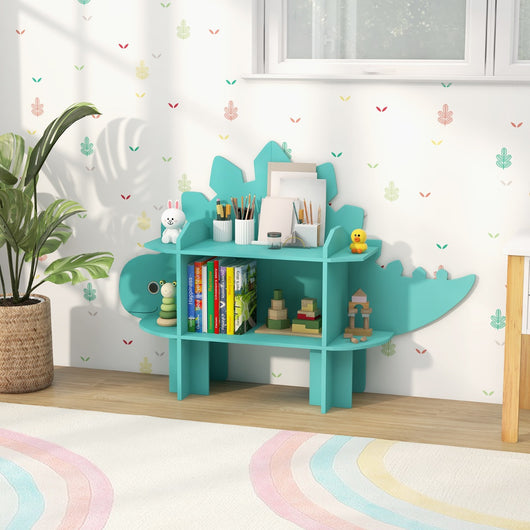 Libreria in legno per stanza dei bambini, Organizzatore di archiviazione giocattoli adorabile per sala giochi Verde-Scaffalature