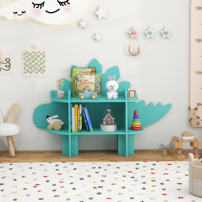 Libreria in legno per stanza dei bambini, Organizzatore di archiviazione giocattoli adorabile per sala giochi Verde-Scaffalature