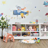 Libreria a 5 cubi per bambini e organizer giocattoli-Scaffale di legno con 5 scompartimenti per stanza Bianco