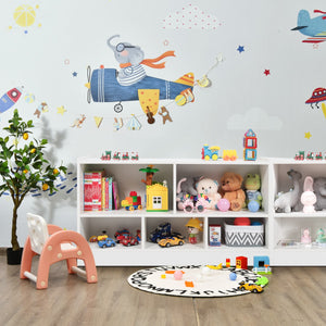 Libreria a 5 cubi per bambini e organizer giocattoli-Scaffale di legno con 5 scompartimenti per stanza Bianco