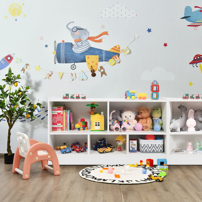 Libreria a 5 cubi per bambini e organizer giocattoli-Scaffale di legno con 5 scompartimenti per stanza Bianco