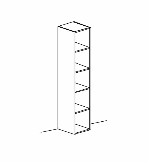 Colonna Libreria a terra, finitura Ardesia, ZLCINFNPENEW114