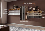 Libreria orizzontale sospesa, finitura Piombo, ZLCINFNPENEW98
