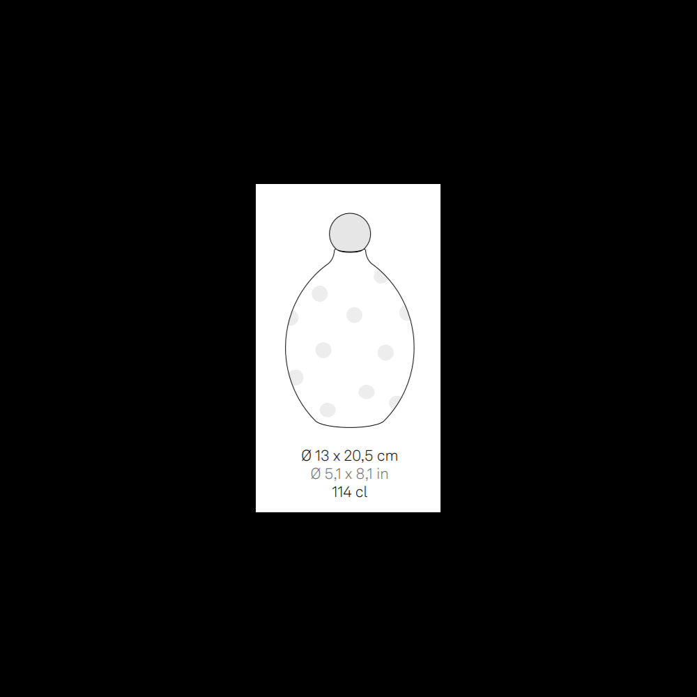 Lido - Bottiglia in ceramica a Pois Neri Zafferano