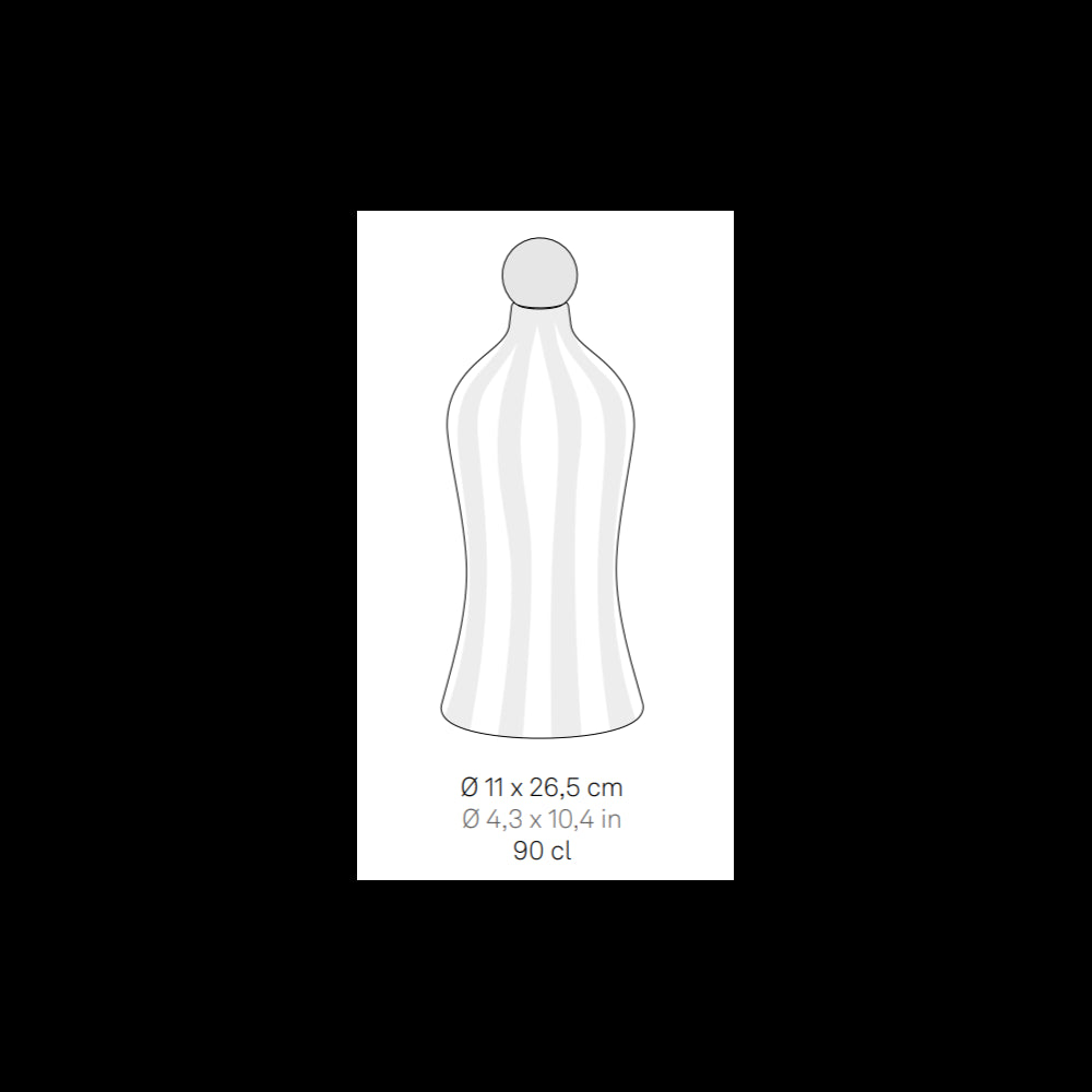 Lido - Bottiglia in ceramica a righe Rosse Zafferano