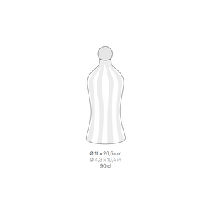 Lido - Bottiglia in ceramica a righe Rosse Zafferano