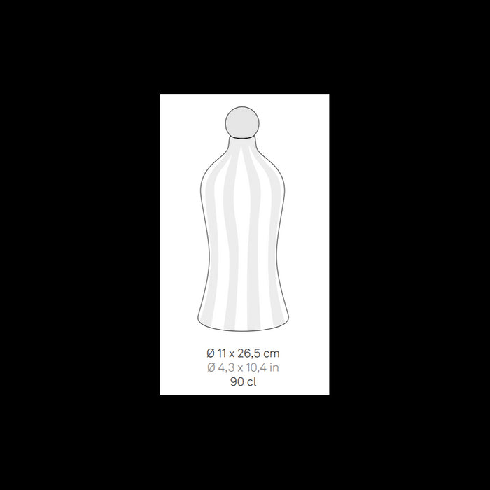 Lido - Bottiglia in ceramica a righe Sabbia Zafferano