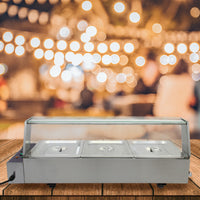 Espositore a Bagnomaria con 3 Vaschette per Ristoranti, Catering, Takeaway e Bar