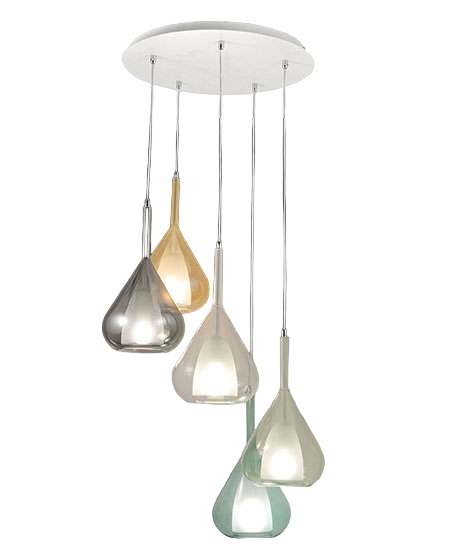 Lampadario a sospensione Lila a Led in metallo e vetro borosilicato 3481-49-362 Fabas Luce