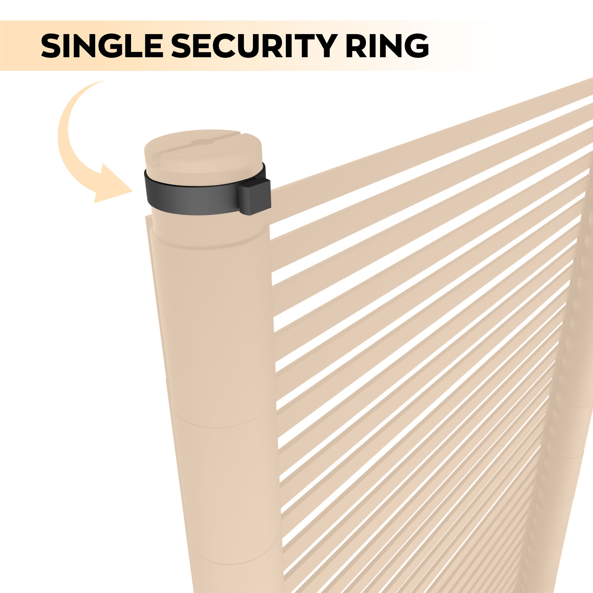 Linea - Pannello Frangivista Separè da Esterno 90,5x193 cm in Metallo e Resina Nero