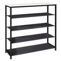 Linea Ferro Scarpiera H87 L90 P30 cm Porta Scarpe in Metallo Salvaspazio con Ripiani Stabili Colore Bianco