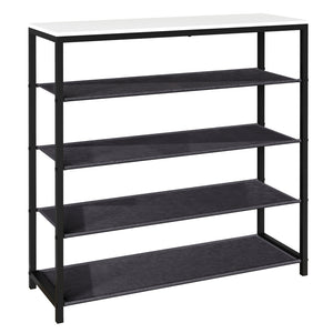 Linea Ferro Scarpiera H87 L90 P30 cm Porta Scarpe in Metallo Salvaspazio con Ripiani Stabili Colore Bianco