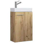 LineaViva di Ezooza Mobile Sospeso con lavabo in ceramica di alta qualità, Rovere miele , lavabo Bianco