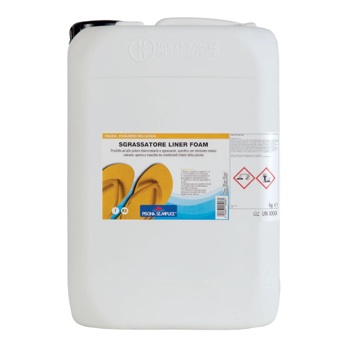 Sgrassatore Liner Foam 25 Kg - Specifico Per Residui Calcarei, Sporco E Macchie Sulla Superfice Della Piscina