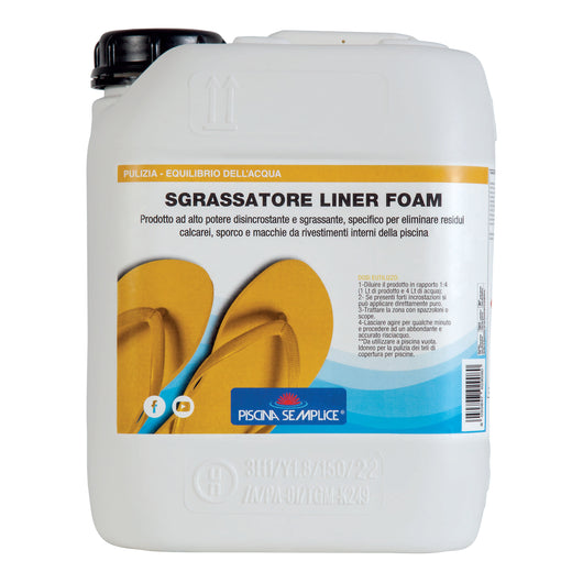Sgrassatore Liner Foam 5 Kg - Specifico Per Residui Calcarei, Sporco E Macchie Sulla Superfice Della Piscina