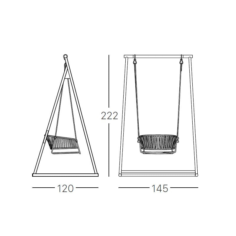 LISA SWING SEDUTA SOSPESA CON STRUTTURA AUTOPORTANTE SCAB DESIGN MADE IN ITALY