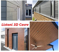 Listoni WPC 3D Covre 5m² per rivestimenti colore Antracite listone 174x2200mm spessore 21mm