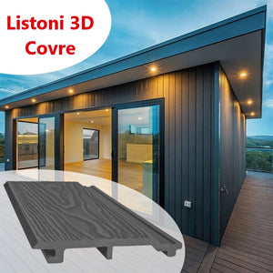 Listoni WPC 3D Covre 5m² per rivestimenti colore Antracite listone 174x2200mm spessore 21mm