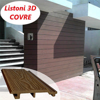 Listoni WPC 3D Covre 10m² per rivestimenti colore Chocolate listone 174x2200mm spessore 21mm