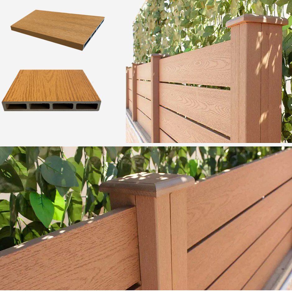 Listoni WPC 3D L196xH183cm per recinzione colore Teak listone 150x1805mm spessore 20mm