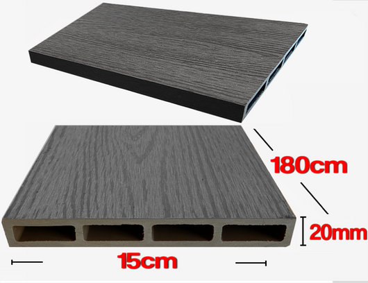 Listoni WPC 3D L196xH183cm per recinzione colore Grigio listone 150x1805mm spessore 20mm
