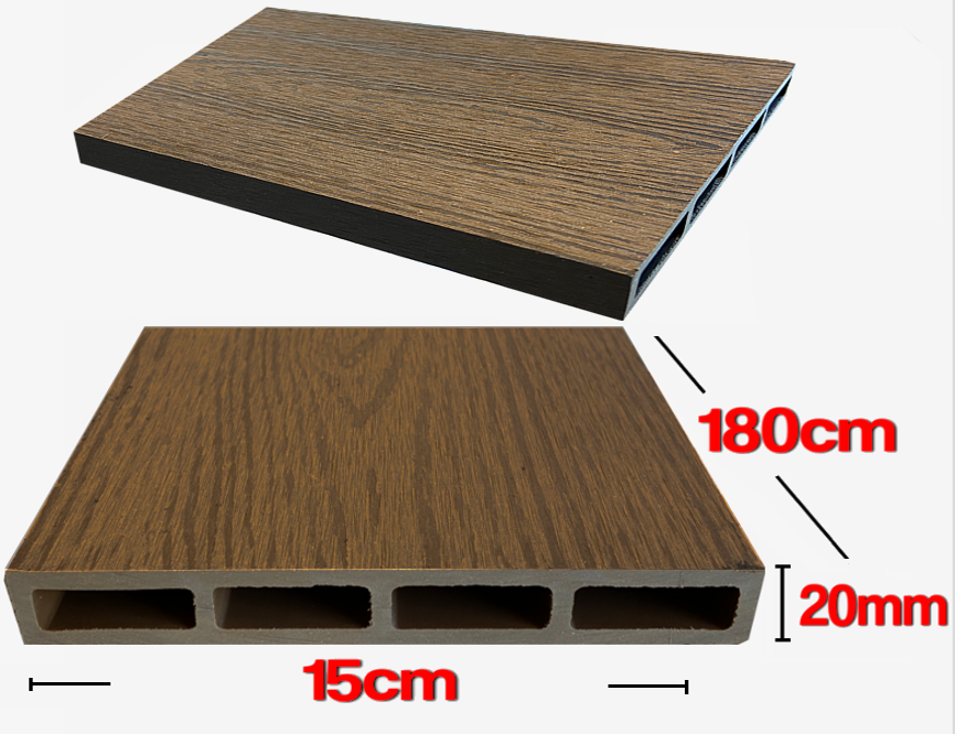 Listoni WPC 3D L196xH183cm per recinzione colore Rovere listone 150x1805mm spessore 20mm
