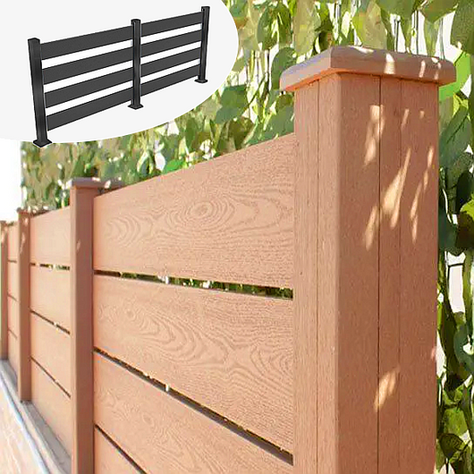 Listoni WPC 3D L196xH183cm per recinzione colore Teak listone 150x1805mm spessore 20mm