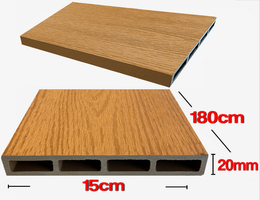 Listoni WPC 3D L196xH183cm per recinzione colore Teak listone 150x1805mm spessore 20mm