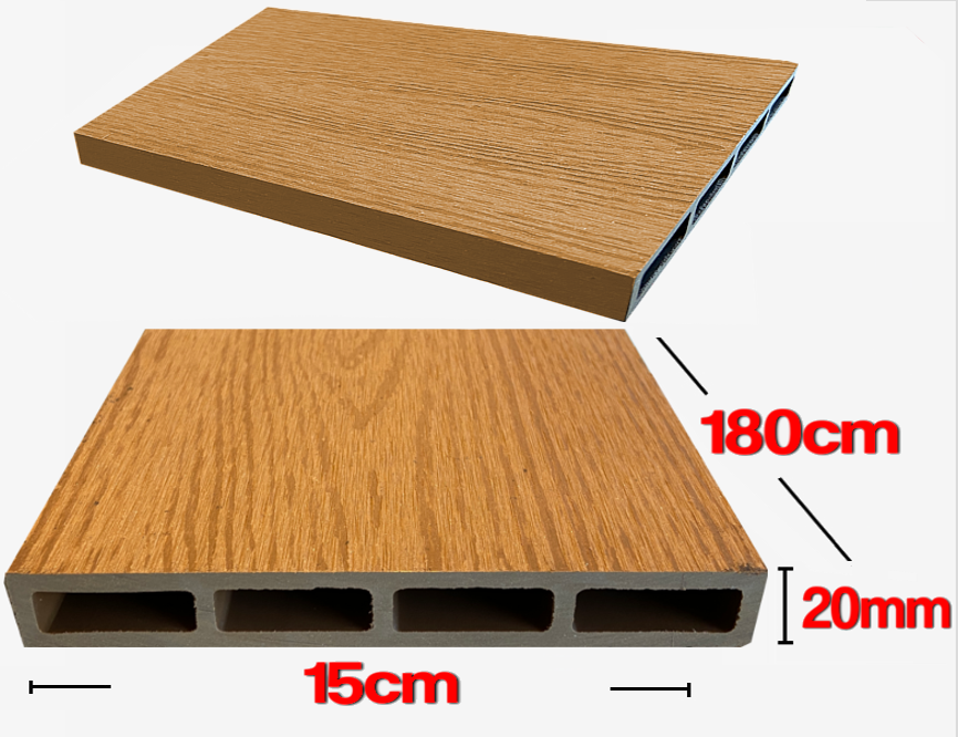 Listoni WPC 3D L196xH183cm per recinzione colore Teak listone 150x1805mm spessore 20mm