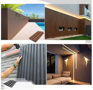 Listoni WPC Elegant 30m² per rivestimenti colore Grigio listone co-estruso 219x2200mm spessore 26mm