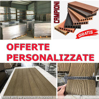 Listone WPC 3D 30m² per pavimentazione decking colore Smoky Grey effetto legno listone 146x2200mm spessore 25mm