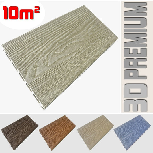 Listone WPC 3D 10m² per pavimentazione decking colore Cream effetto legno listone 146x2200mm spessore 25mm