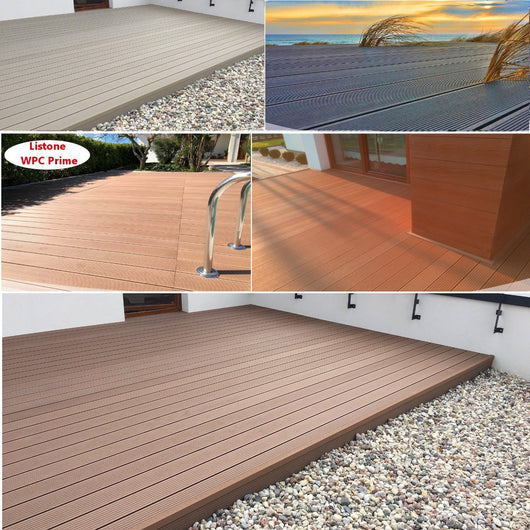Listoni WPC 35m² per pavimentazione decking colore Teak listone 140x2200mm spessore 25mm