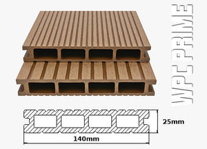Listoni WPC 30m² per pavimentazione decking colore Grey listone 140x2200mm spessore 25mm
