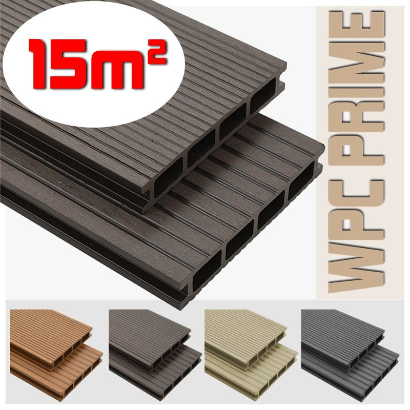 Listoni WPC 15m² per pavimentazione decking colore Coffee listone 140x2200mm spessore 25mm