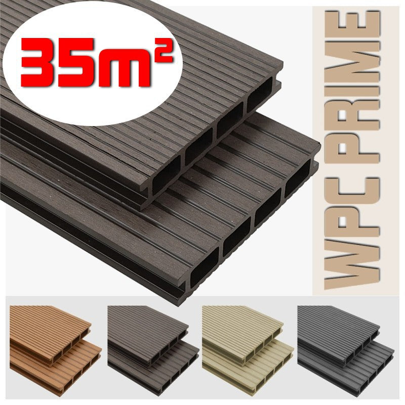 Listoni WPC 35m² per pavimentazione decking colore Coffee listone 140x2200mm spessore 25mm